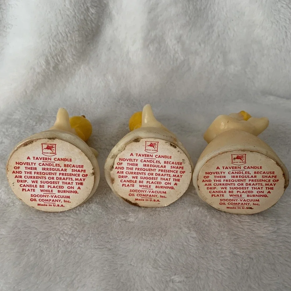 Vintage Lot Of 3 Angel Christmas Candles Tavern Gurley Unscented Choir Carolers